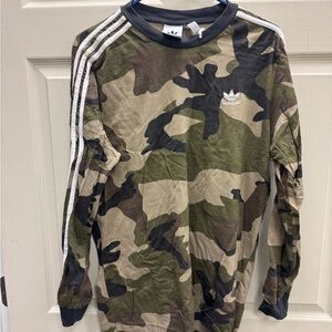 adidas Black and Olive Camo Crewneck Tee